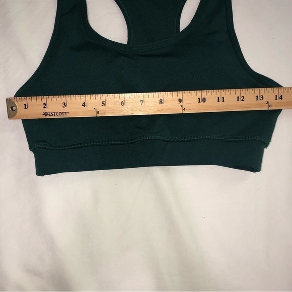 Pop Fit Green Sports Bra Size Medium Removable Pads Racerback Activewear Workout - Picture 4 of 5